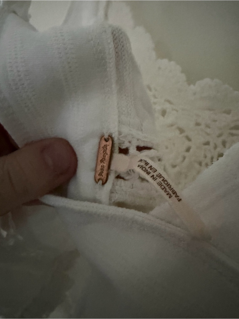 Free People White Crochet Trim Tank Top - Picture 3 of 4